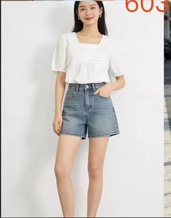 White_Cotton_Puff_Sleeve_Square_Neck_Top_For_Women