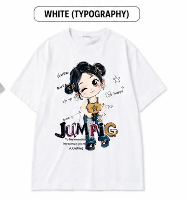 White_Cotton_Graphic_Print_T_Shirt_For_Girls