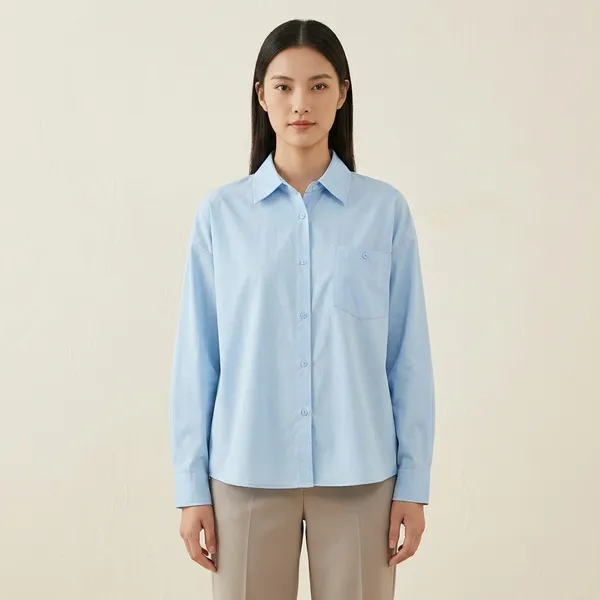 Light_Blue_Cotton_Relaxed_Full_Sleeve_Collared_Shirt_For_Women