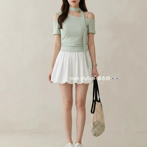 Mint_Green_And_White_Cotton_Off_Shoulder_Crop_Top_Skirt_Set_For_Women