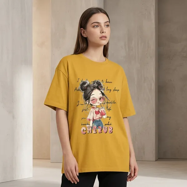 Yellow_Cotton_Oversized_Graphic_Print_T_Shirt_For_Women