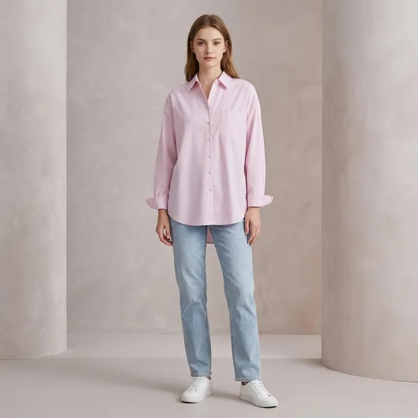 Pink_Cotton_Relaxed_Collared_Long_Sleeve_Shirt_For_Women