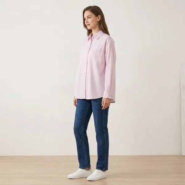 Pink_Cotton_Relaxed_Collared_Long_Sleeve_Shirt_For_Women