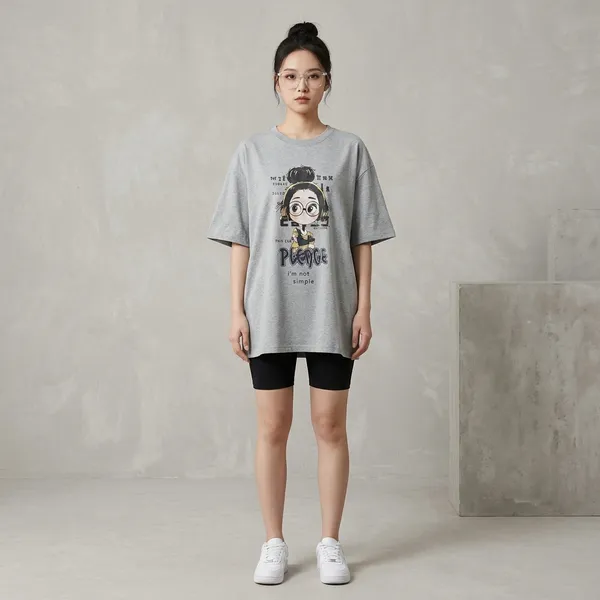 Grey_Cotton_Oversized_Cartoon_Graphic_Print_T_Shirt_For_Women