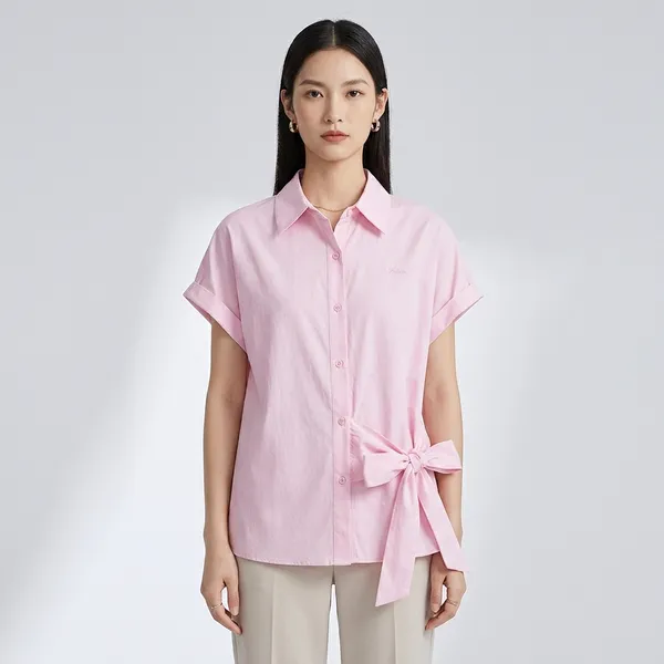 Pink_Cotton_Relaxed_Side_Tie_Collared_Shirt_For_Women