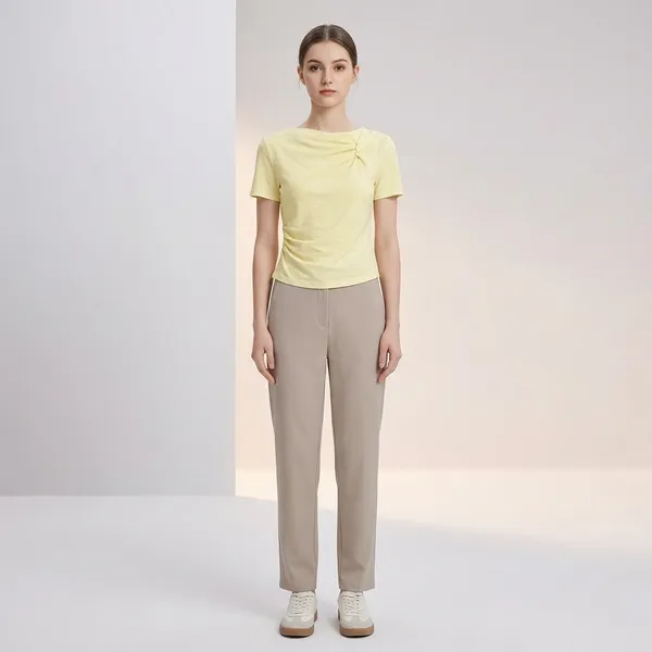 Yellow_Cotton_Draped_Neck_Crop_Top_For_Women