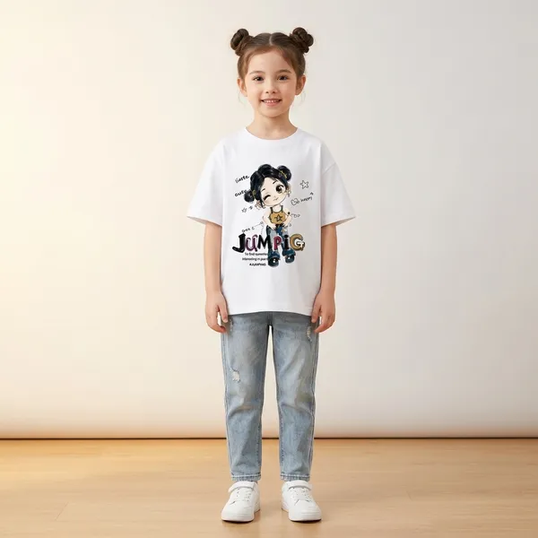 White_Cotton_Graphic_Print_T_Shirt_For_Girls
