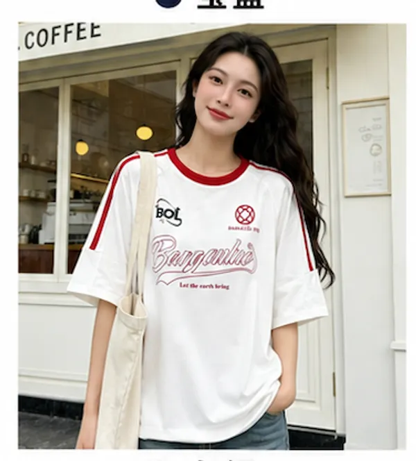 White_And_Red_Cotton_Oversized_Graphic_Print_T_Shirt_For_Women