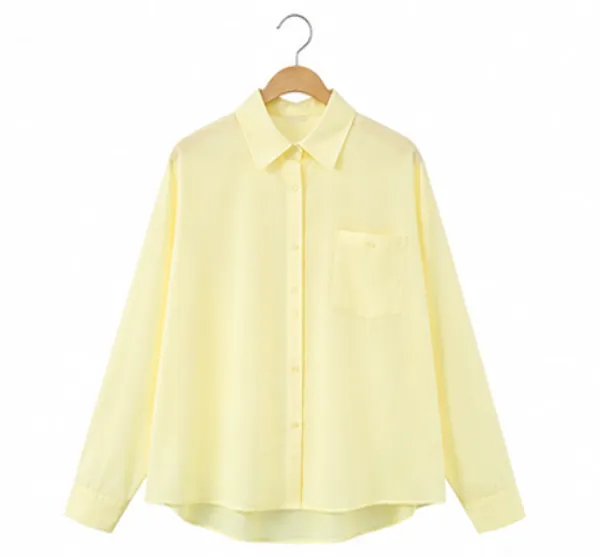 Pale_Yellow_Cotton_Relaxed_Collared_Shirt_For_Women
