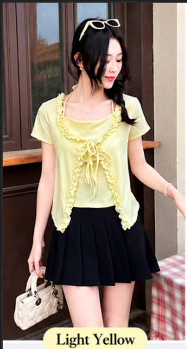 Light_Yellow_Cotton_Ruffle_Square_Neck_Crop_Top_For_Women