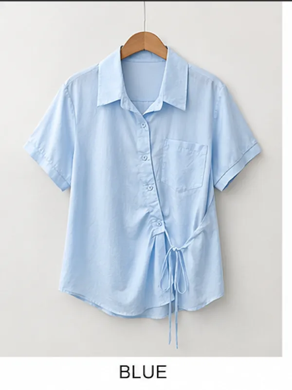 Blue_Cotton_Relaxed_Tie_Front_Shirt_For_Women