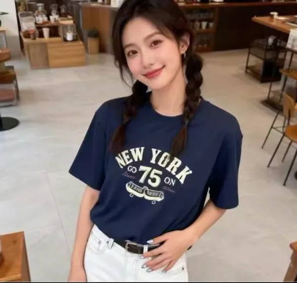 Navy_Blue_Cotton_Graphic_Print_Relaxed_T_Shirt_For_Women