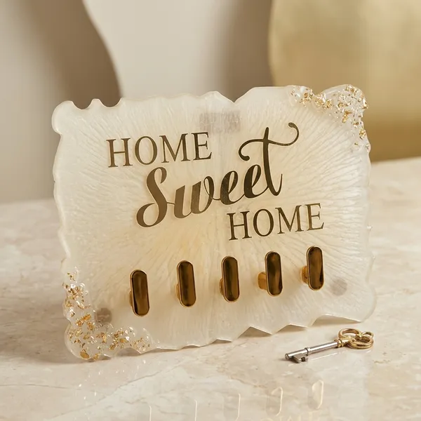 Beige_And_Gold_Resin_Premium_Key_Holder_Home_Decor