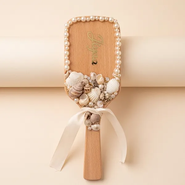 Peach_And_Pearl_White_Resin_Premium_Mermaid_Style_Hair_Brush