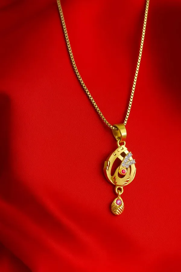 Gold_Pink_White_Alloy_Teardrop_Pendant_Earring_Set_For_Women
