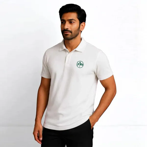 White_Polycotton_Regular_Fit_Polo_T_Shirt_For_Men