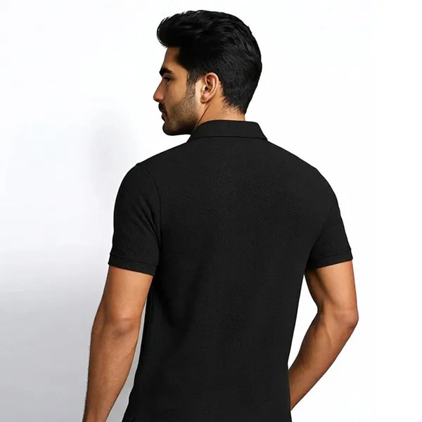 Black_Polycotton_Regular_Polo_Neck_T_Shirt_For_Men