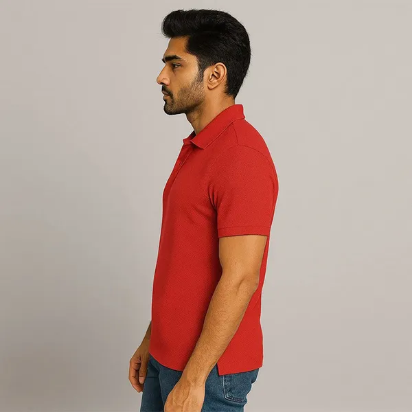 White_Polycotton_Regular_Polo_Neck_T_Shirt_For_Men