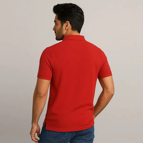 White_Polycotton_Regular_Polo_Neck_T_Shirt_For_Men