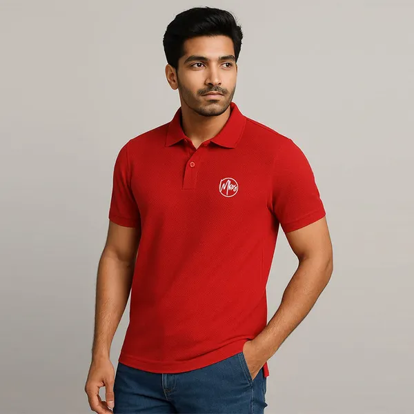 White_Polycotton_Regular_Polo_Neck_T_Shirt_For_Men