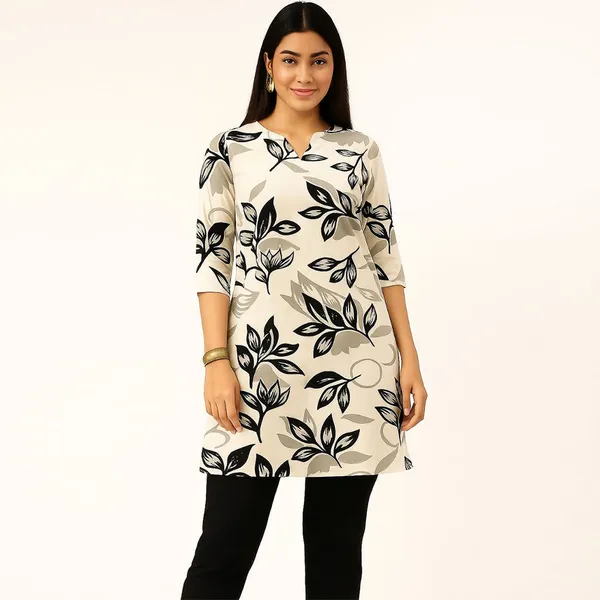 Teal_Rayon_Relaxed_Straight_Floral_Print_Kurti_For_Women