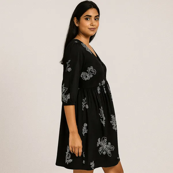 Black_Rayon_Relaxed_Floral_Print_Short_Dress_For_Women