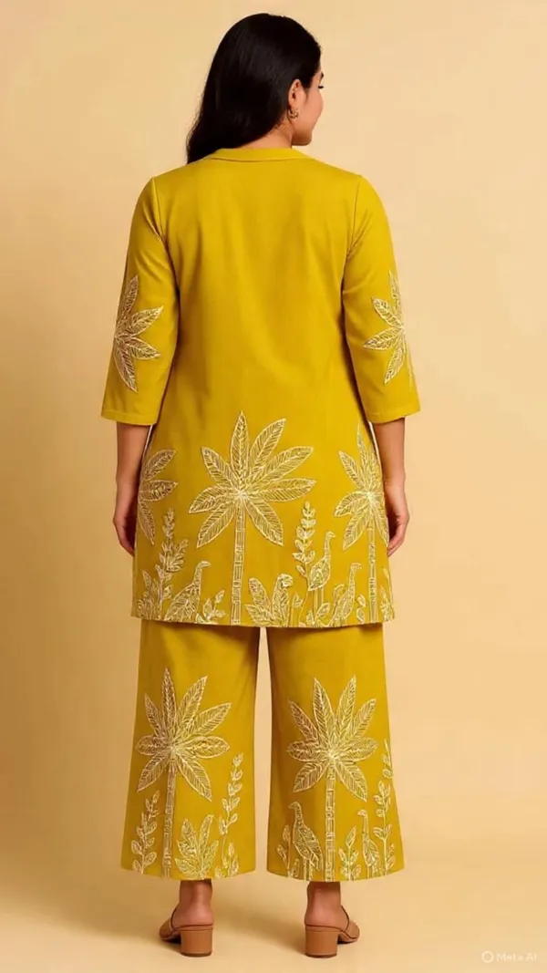 Mustard_Yellow_Rayon_Botanical_Print_Co_Ord_Set_For_Women