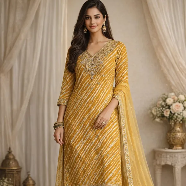 Mustard_Yellow_Cotton_Embroidered_Kurti_Set_With_Dupatta_For_Women