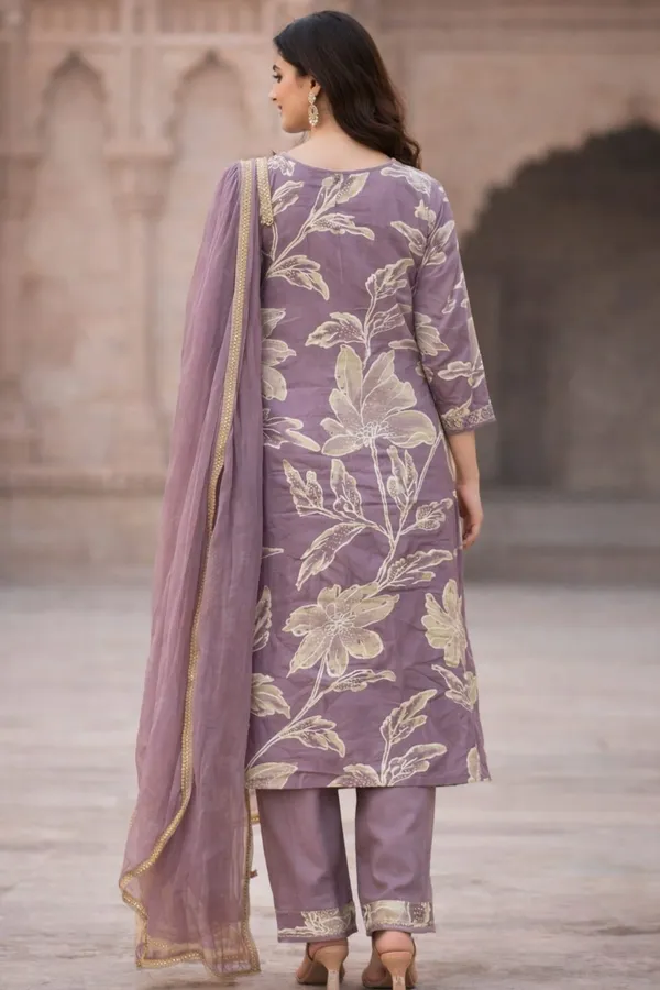Mauve_Cotton_Floral_Kurti_Set_With_Dupatta_For_Women