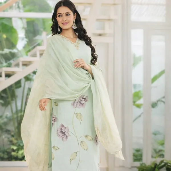 Green_Cotton_Floral_Straight_Kurti_Set_With_Dupatta_For_Women