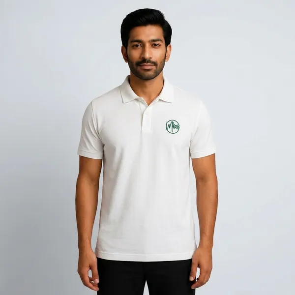 White_Polycotton_Regular_Fit_Polo_T_Shirt_For_Men