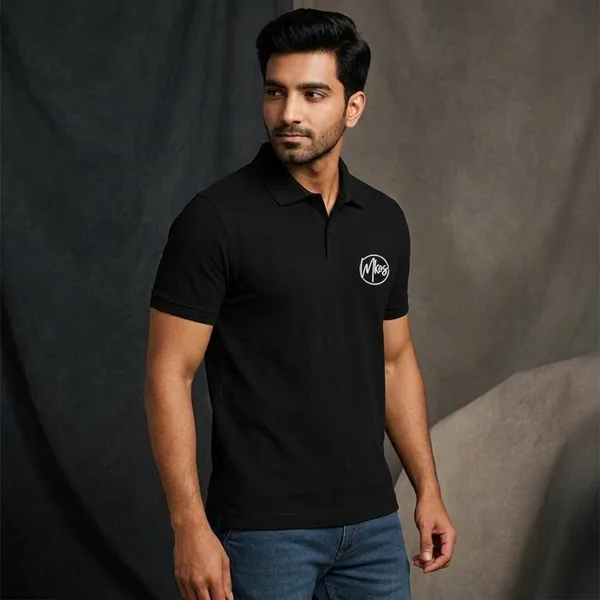Black_Polycotton_Regular_Polo_Neck_T_Shirt_For_Men