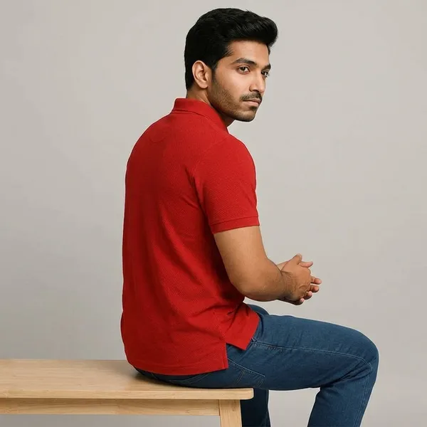 White_Polycotton_Regular_Polo_Neck_T_Shirt_For_Men