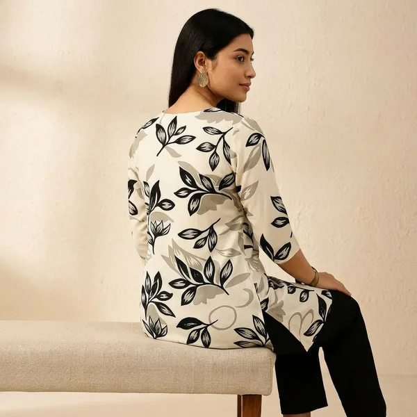 Teal_Rayon_Relaxed_Straight_Floral_Print_Kurti_For_Women