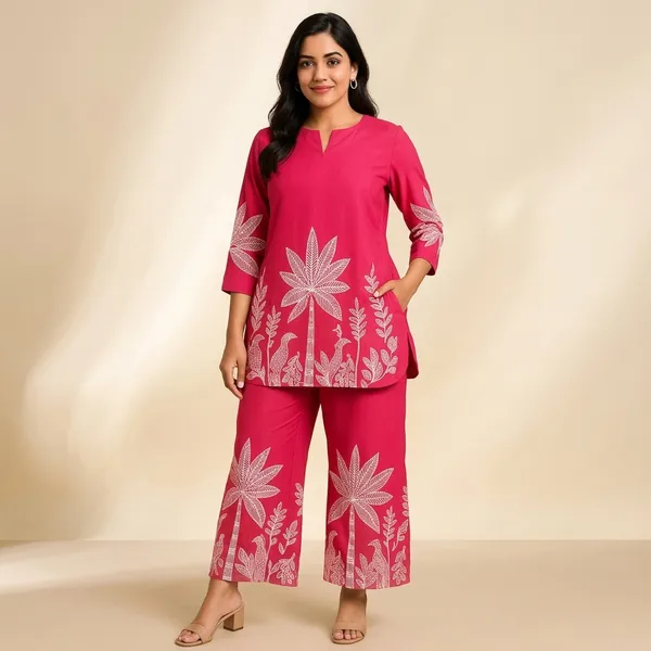 Pink_Rayon_Straight_Co_Ord_Set_For_Women