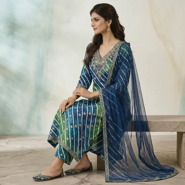 Blue_Green_Cotton_Ethnic_Printed_Suit_Set_With_Dupatta_For_Women