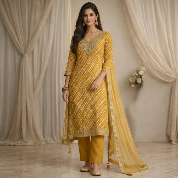 Mustard_Yellow_Cotton_Embroidered_Kurti_Set_With_Dupatta_For_Women