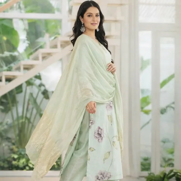 Green_Cotton_Floral_Straight_Kurti_Set_With_Dupatta_For_Women
