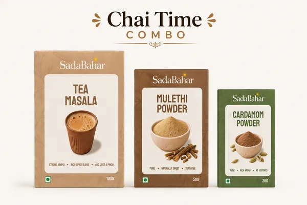 Tea_Masala_100_Grm,_Cardamom_Powder_25_Grm,_Mulethi_Powder_50_Grm