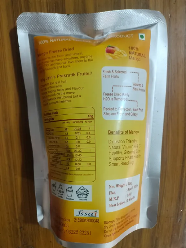 Jain's_Prakrutik_Freeze_Dried_Mango_Fruit_Snacks