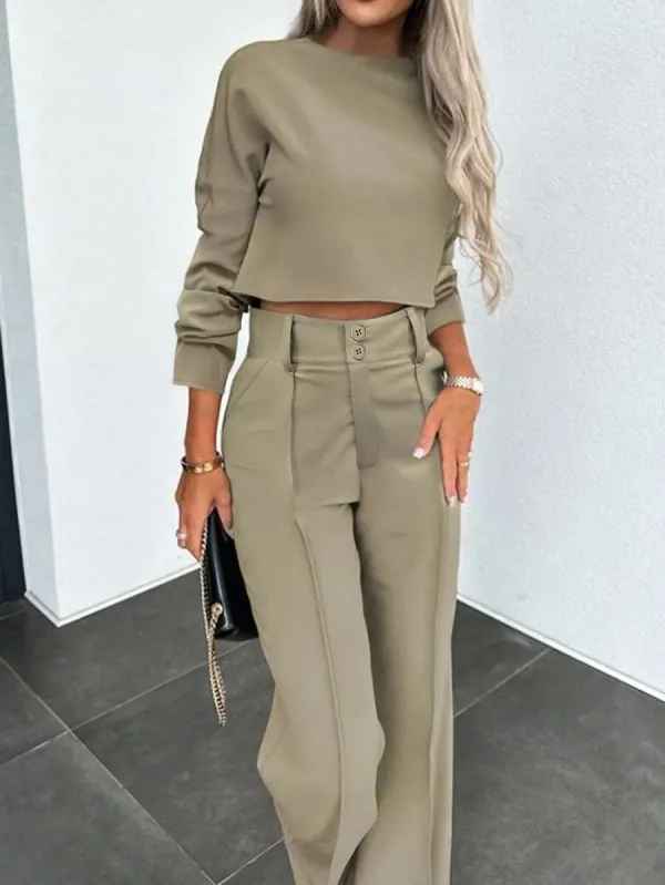 Beige_Cotton_Linen_Cropped_Top_High_Waist_Pants_Co_Ord_Set_For_Women