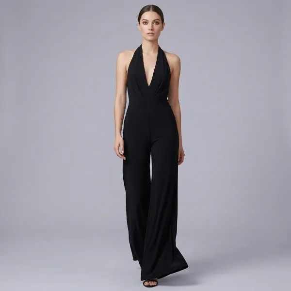 Black_Lycra_Halter_Neck_Wide_Leg_Jumpsuit_For_Women