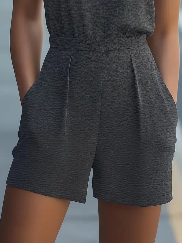Charcoal_Grey_Cotton_Linen_Sleeveless_V_Neck_Romper_For_Women