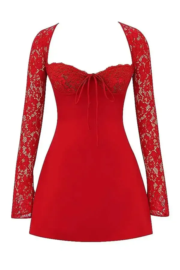Red_Long_Sleeve_Lace_Party_Dress