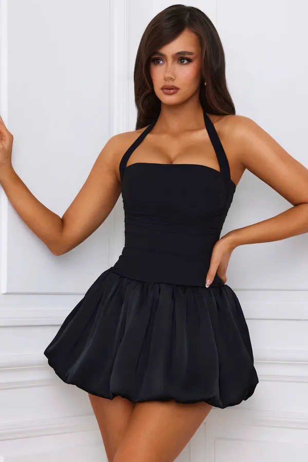 Black_Cotton_Satin_Halter_Neck_Fit_And_Flare_Mini_Dress_For_Women