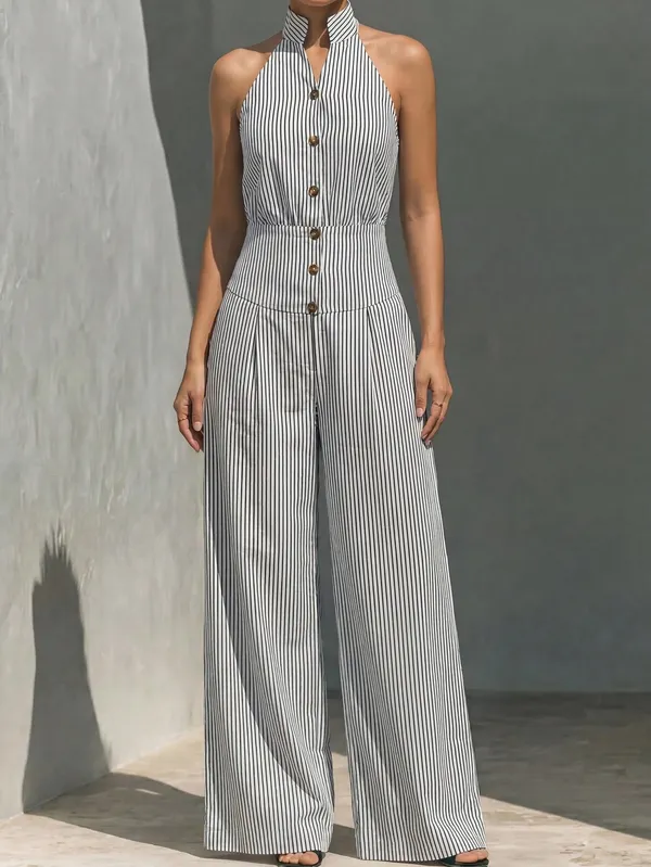 White_Cotton_Striped_Halter_Neck_Jumpsuit_For_Women