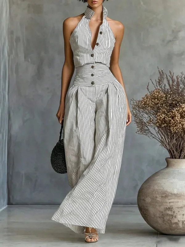 White_Cotton_Striped_Halter_Neck_Jumpsuit_For_Women