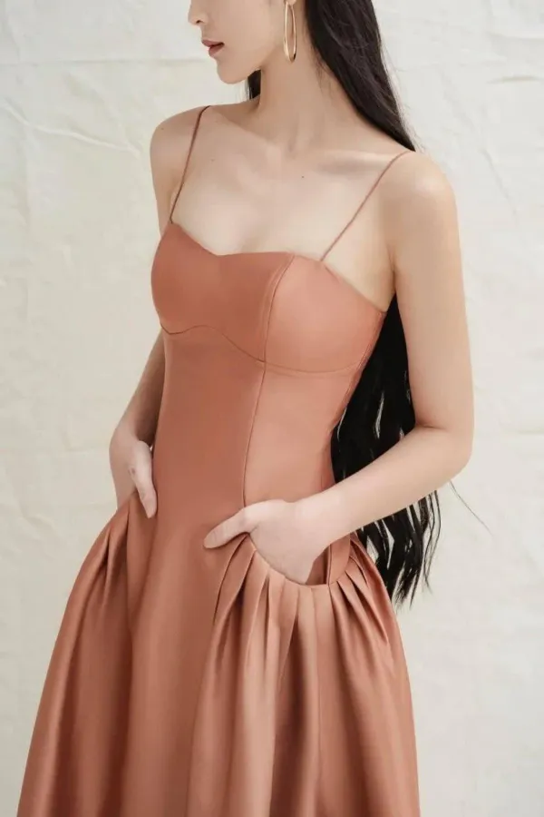 Rust_Satin_Spaghetti_Strap_Fit_And_Flare_Midi_Dress_For_Women