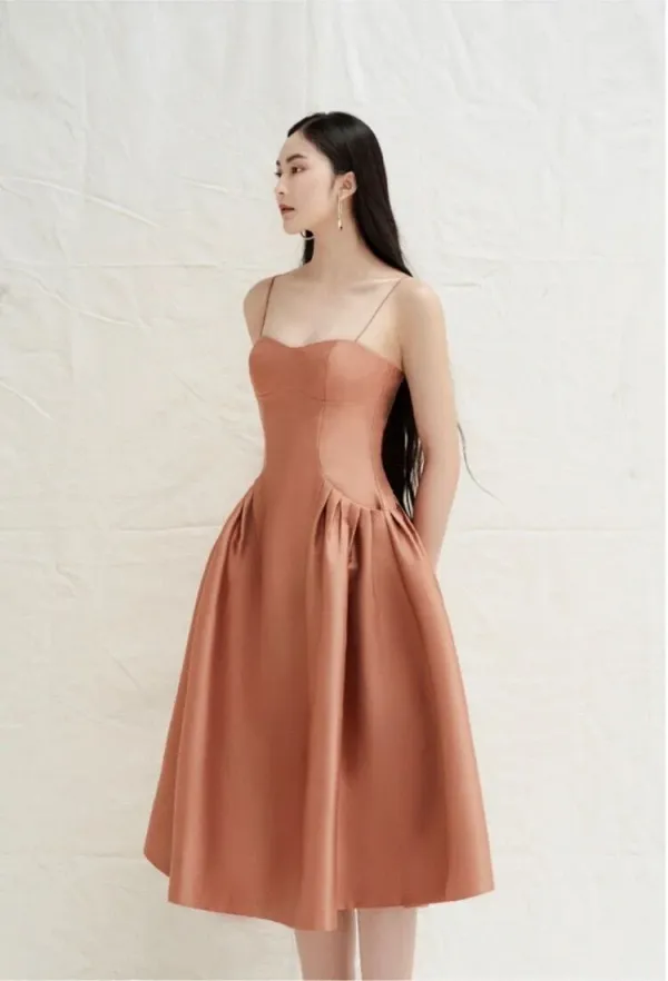 Rust_Satin_Spaghetti_Strap_Fit_And_Flare_Midi_Dress_For_Women