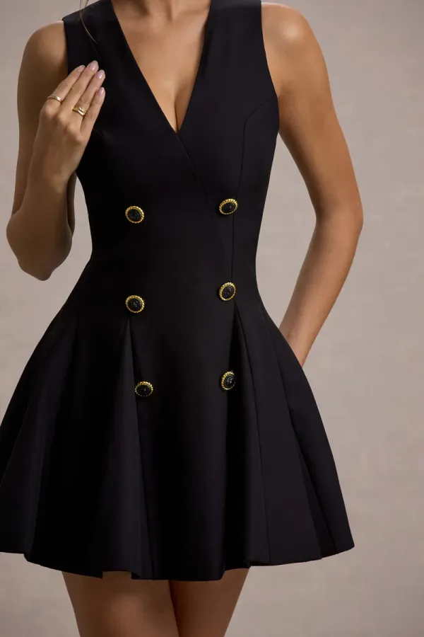 Black_Lycra_Sleeveless_Fit_And_Flare_Mini_Dress_For_Women